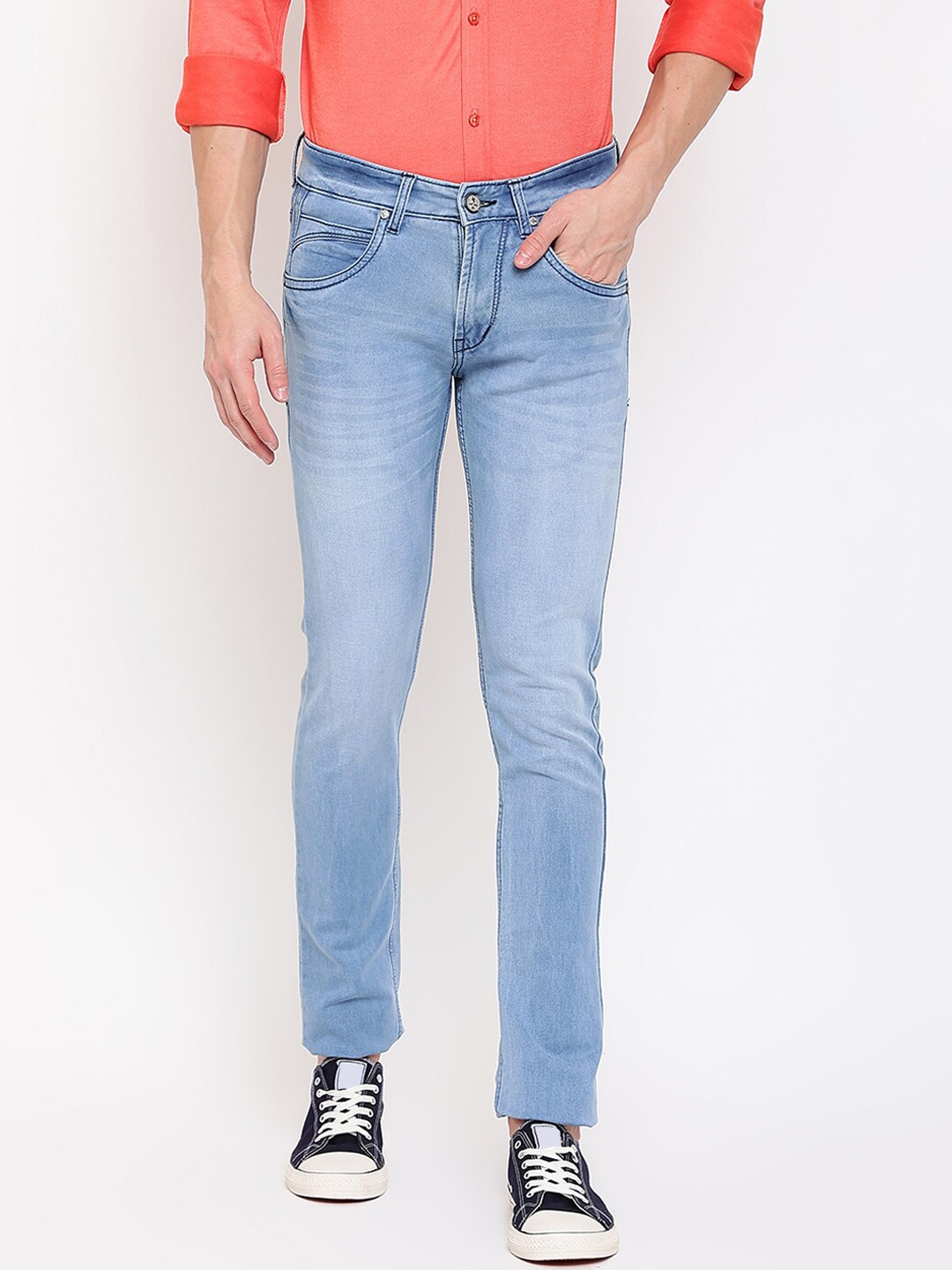 

Cantabil Men Highly Distressed Heavy Fade Jeans, Blue
