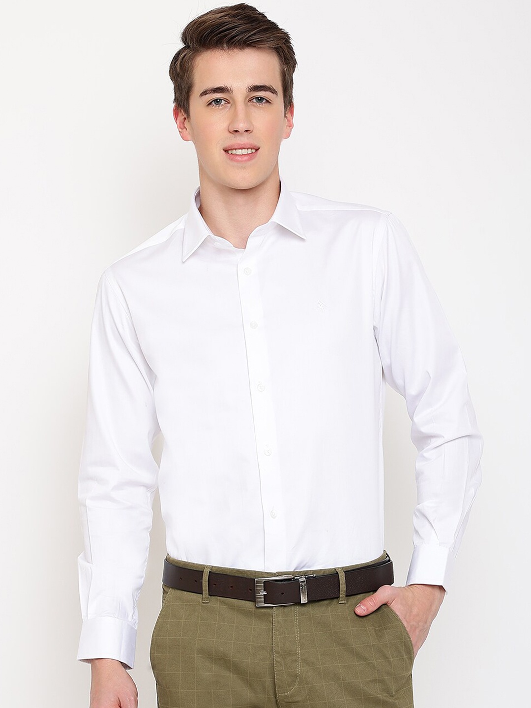 

Cantabil Men Cotton Formal Shirt, White