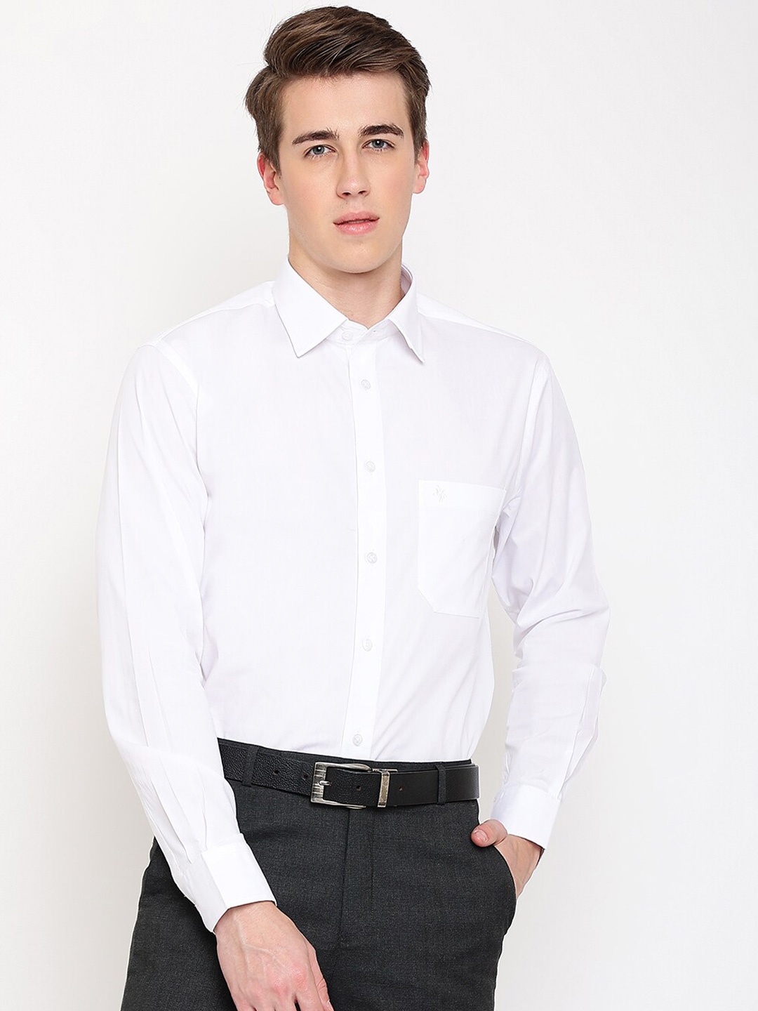 

Cantabil Men Cotton Formal Shirt, White