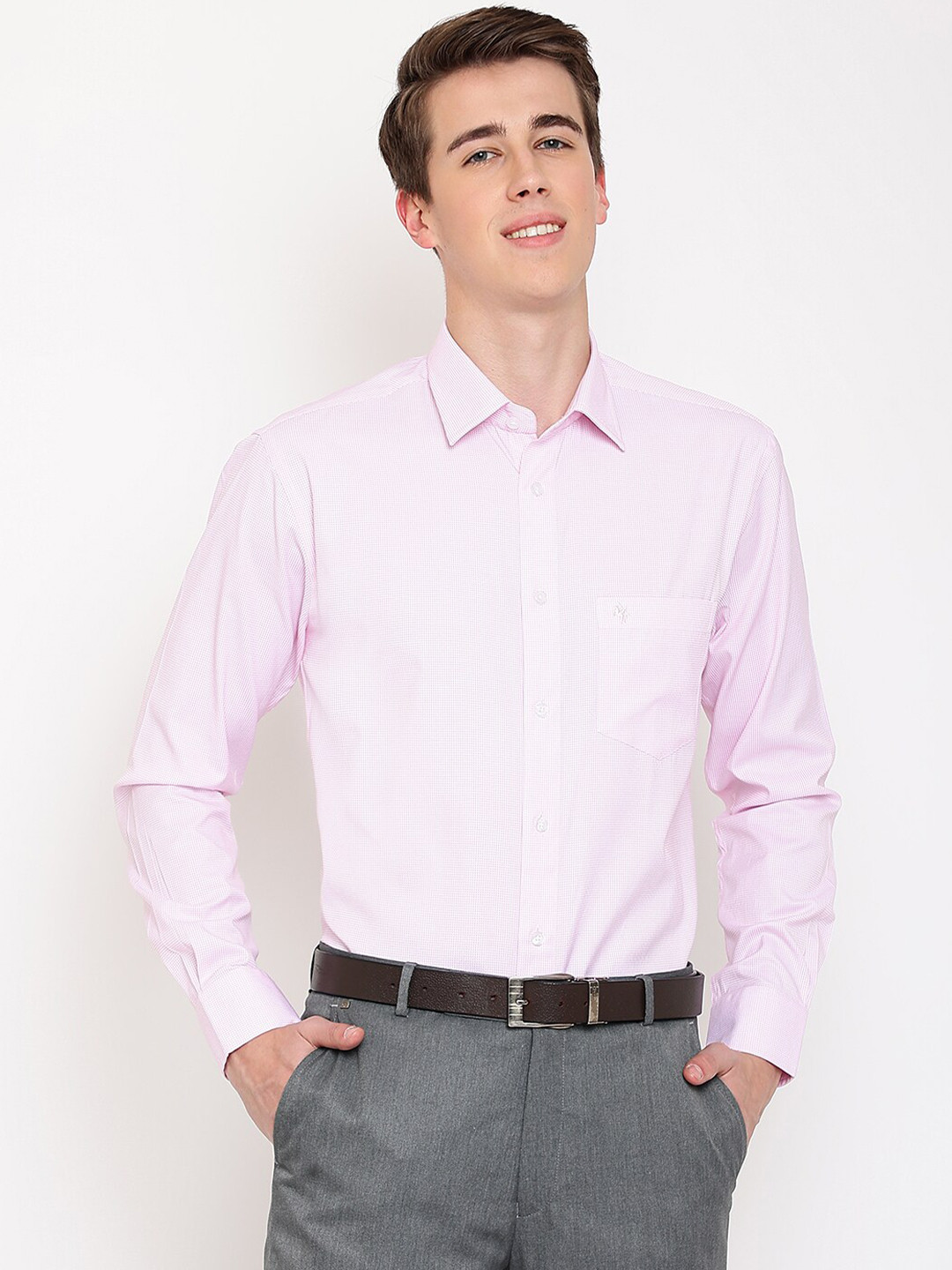 

Cantabil Men Cotton Formal Shirt, Pink