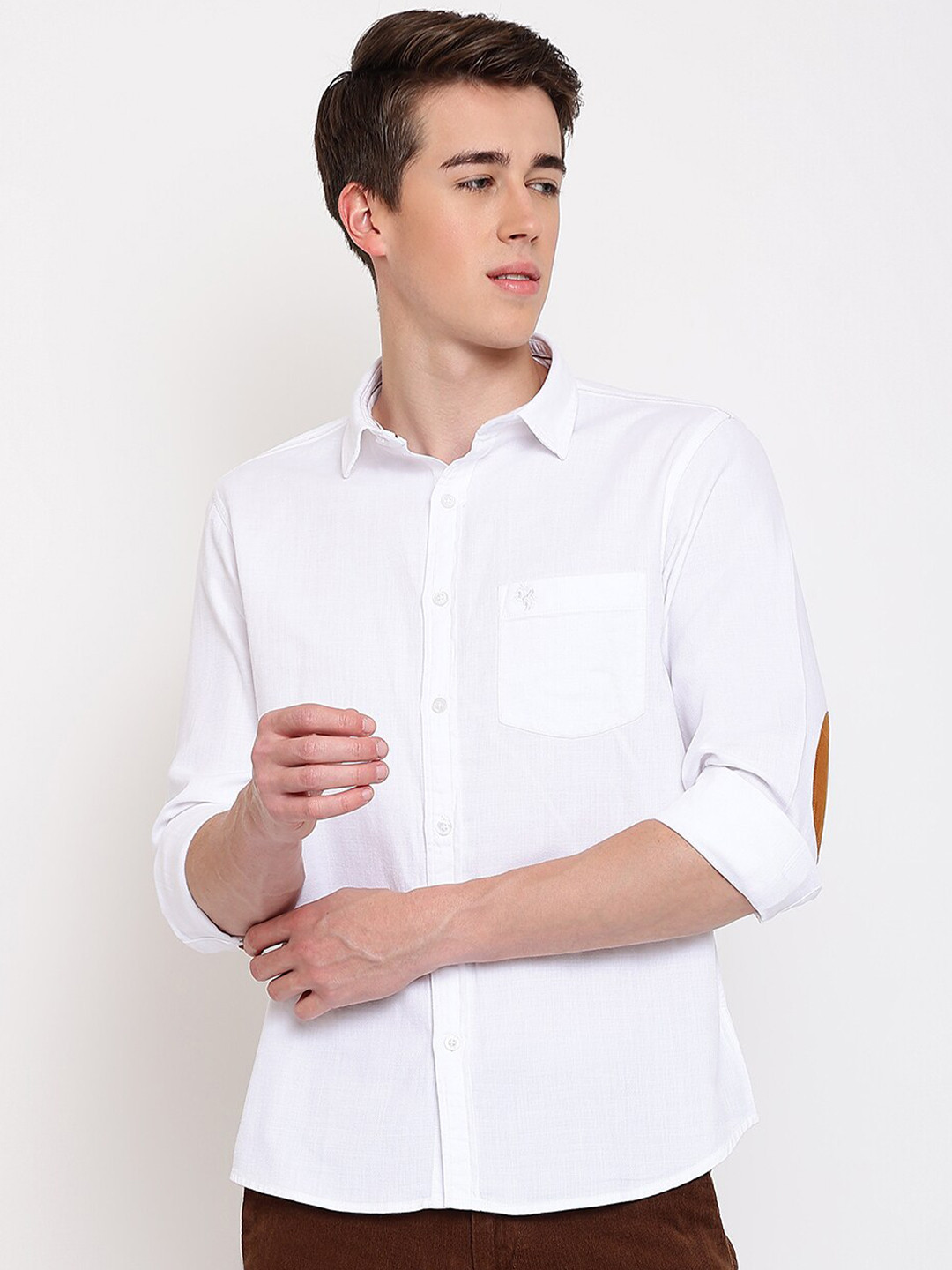 

Cantabil Men Cotton Casual Shirt, White