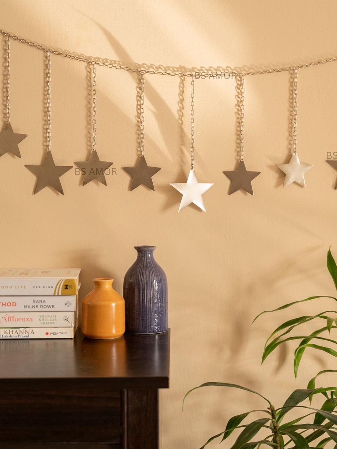 

BS AMOR Garland Metal Wall Hanging, Silver