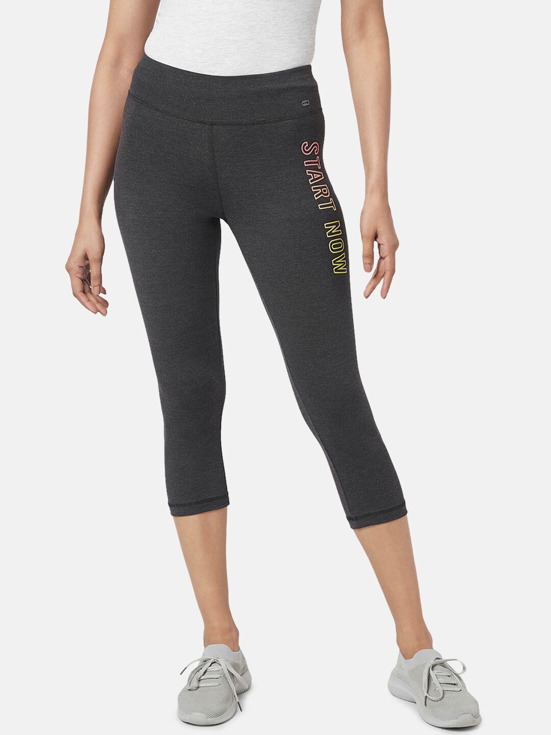 

Ajile by Pantaloons Women Printed Sports Capris, Grey