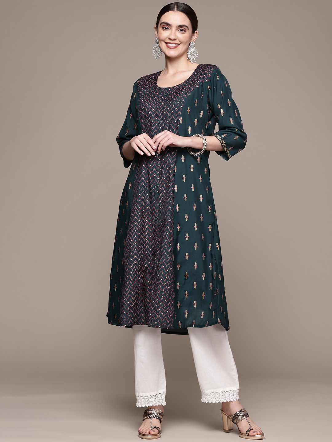 

Anubhutee Women Ethnic Motifs Printed Kurta, Teal