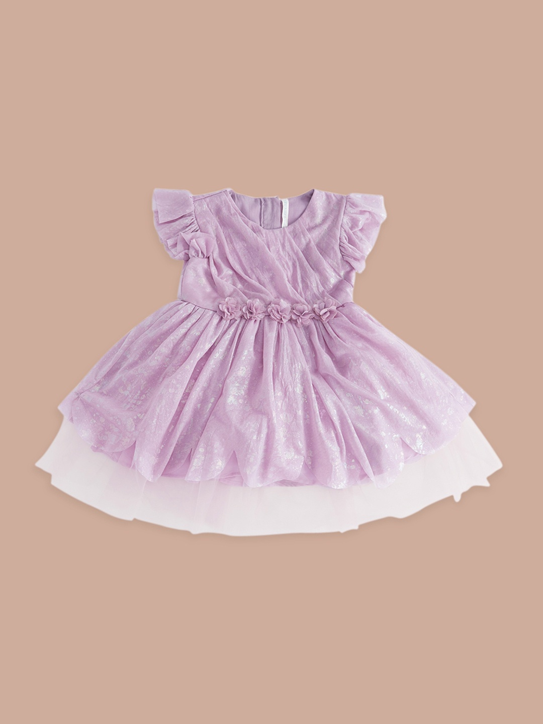 

Pantaloons Junior Girls Embellished Fit and Flare Cotton Dress With Corsage, Pink