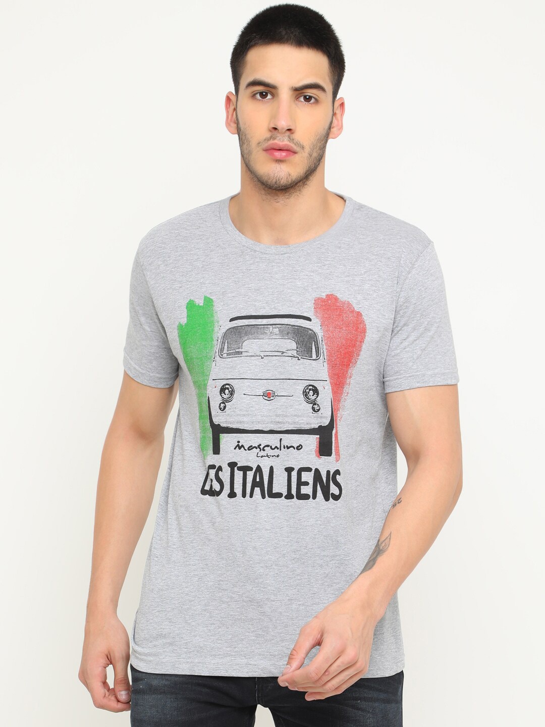 

Masculino Latino Men Printed Cotton T-shirt, Grey