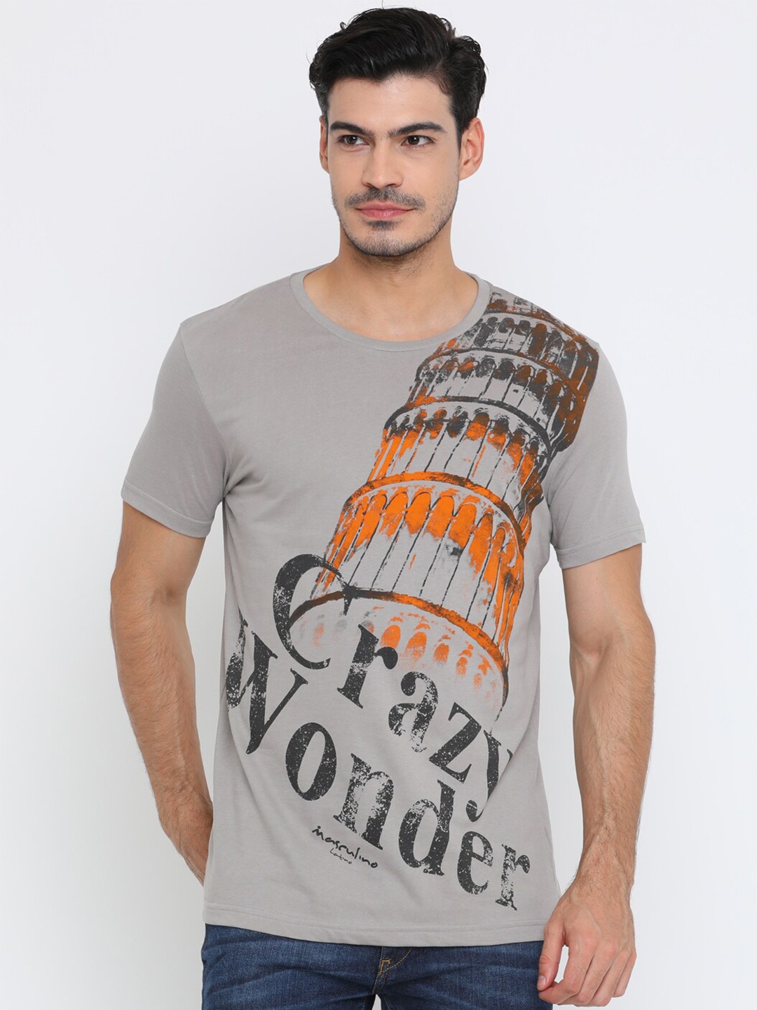 

Masculino Latino Men Printed Cotton T-shirt, Grey