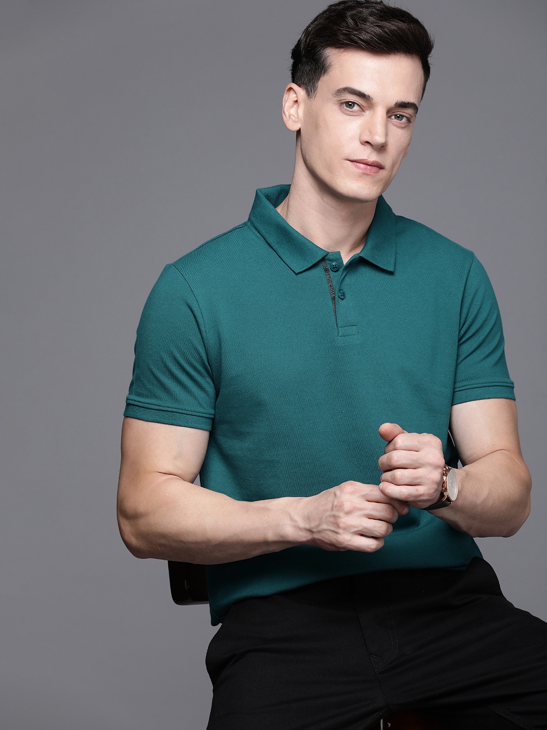 

Kenneth Cole Polo Collar T-shirt, Teal