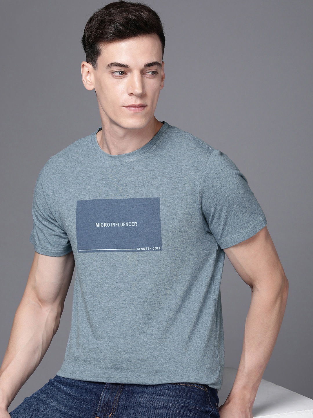 

Kenneth Cole Typography Printed T-shirt, Blue