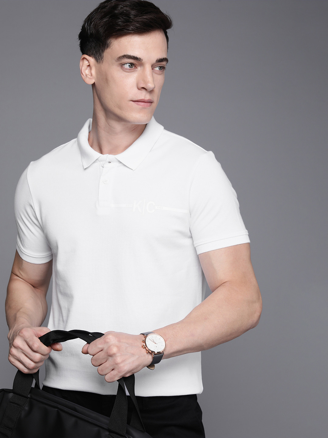 

Kenneth Cole Polo Collar T-shirt, White