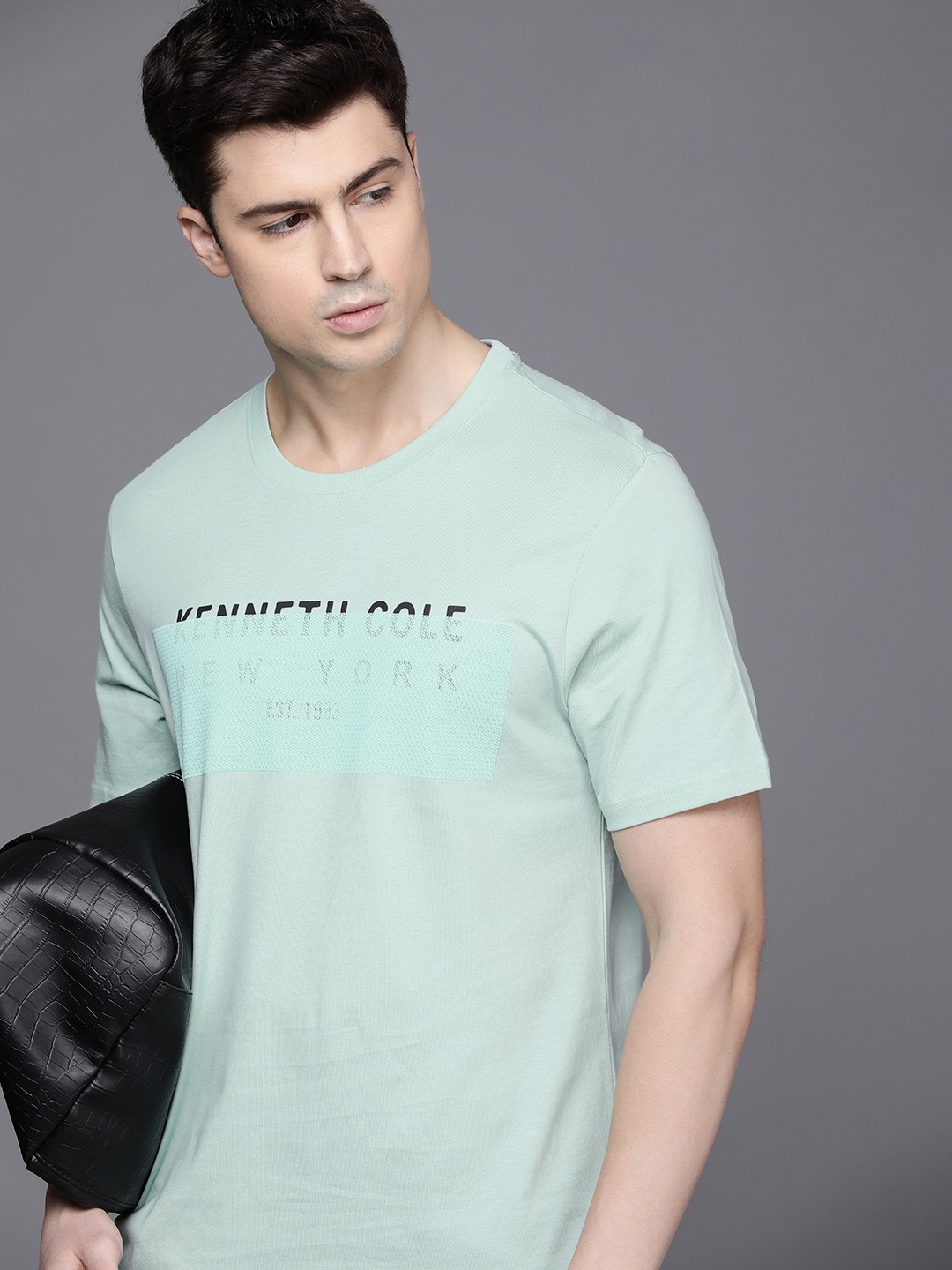 

Kenneth Cole Brand Logo Printed Pure Cotton T-shirt, Green