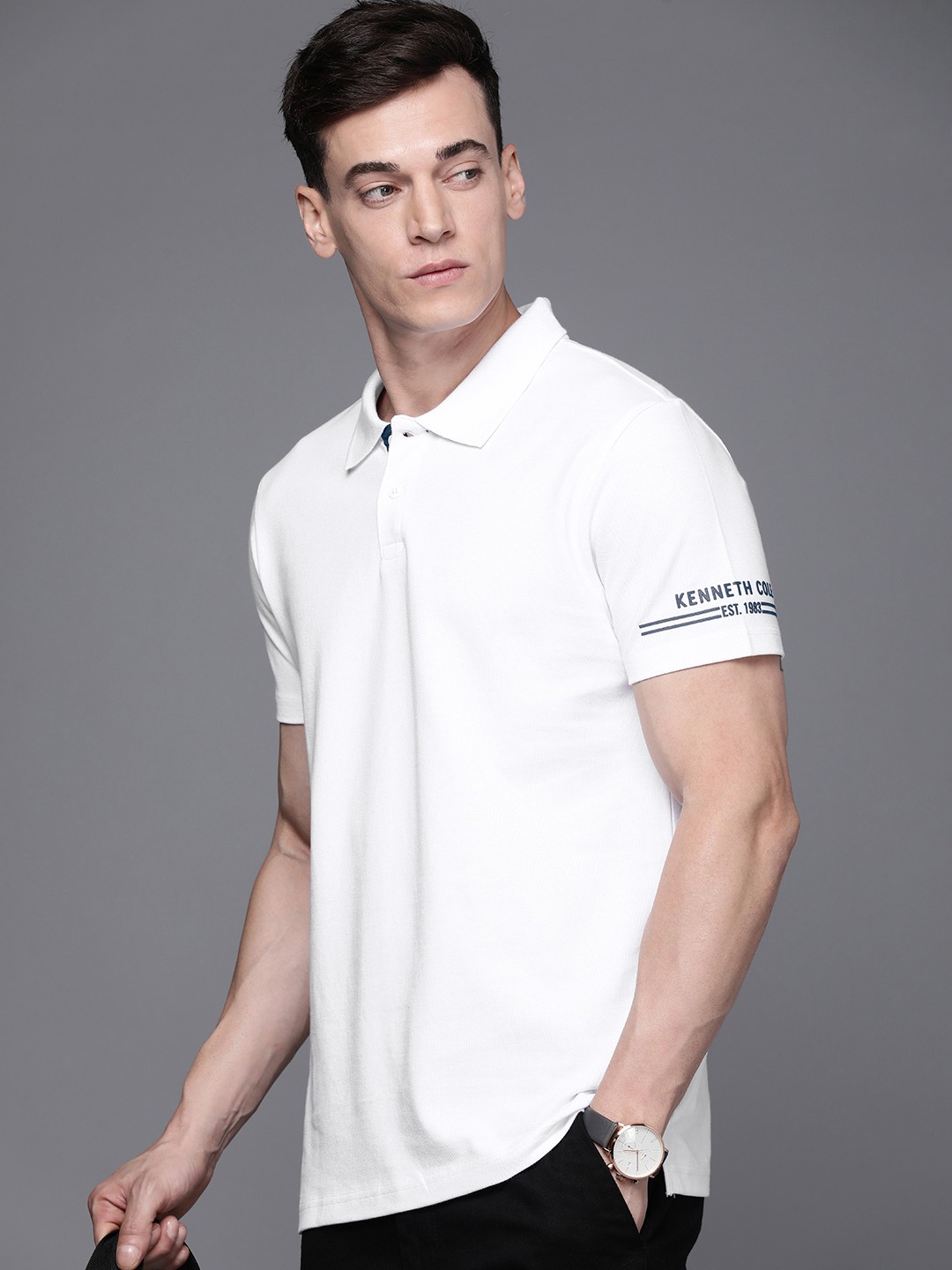 

Kenneth Cole Polo Collar Pure Cotton T-shirt, White