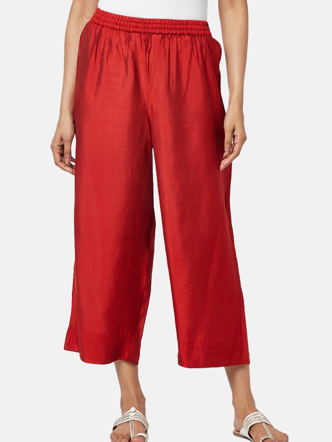 

RANGMANCH BY PANTALOONS Women Palazzos, Maroon