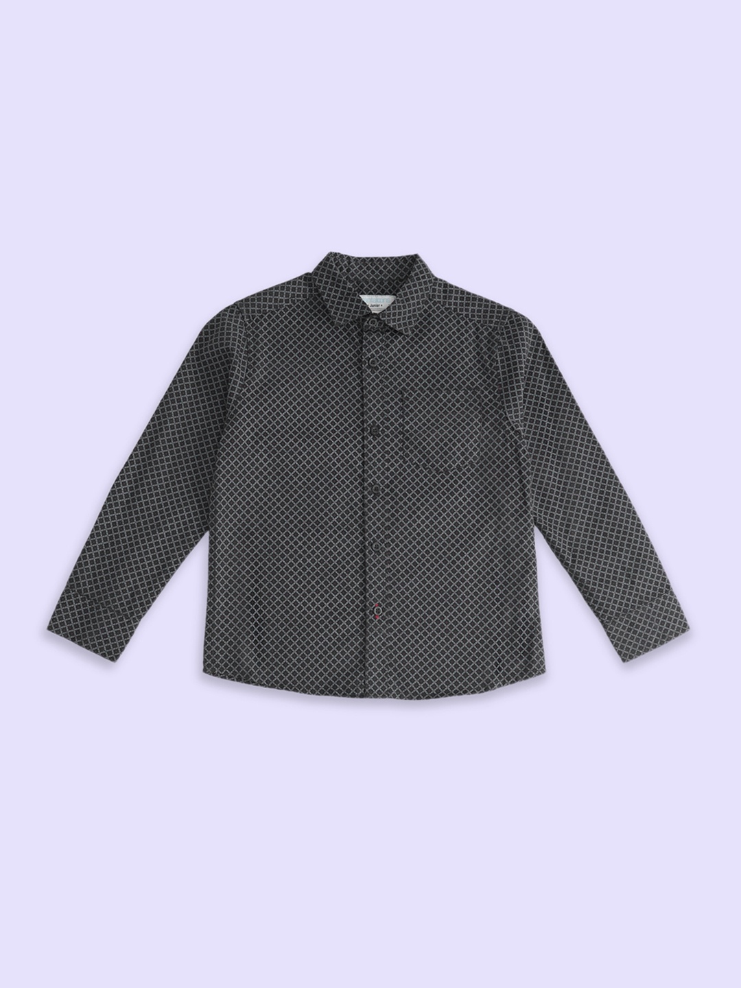 Pantaloons Junior Boys Floral Printed Cotton Casual Shirt, Black