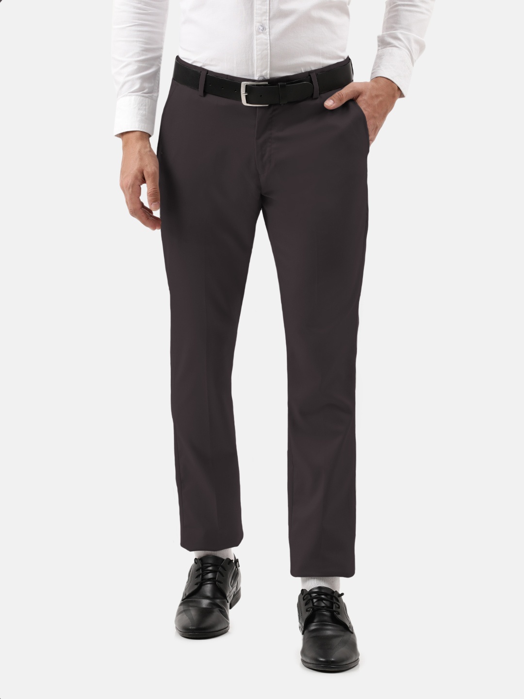 

IVOC Men Slim Fit Cotton Formal Trousers, Grey
