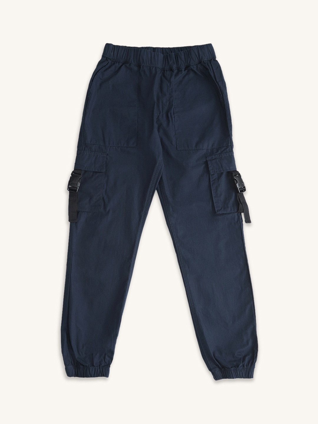 

Pantaloons Junior Boys Cotton Cargos Trousers, Navy blue