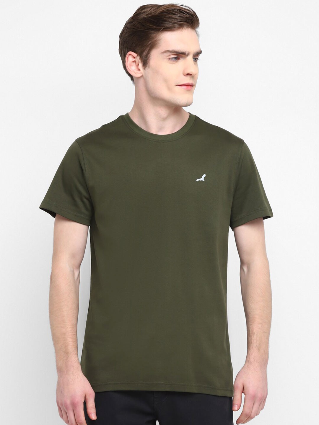 

American Crew Men Cotton T-shirt, Olive