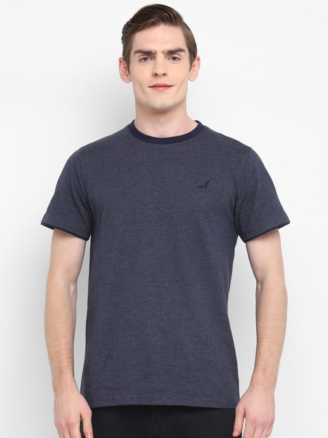 

American Crew Men Cotton T-shirt, Navy blue