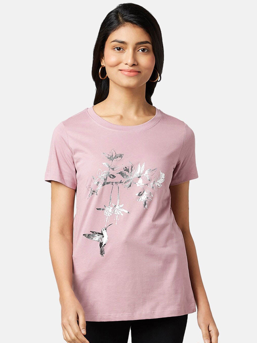 

Honey by Pantaloons Printed T-shirt, Mauve