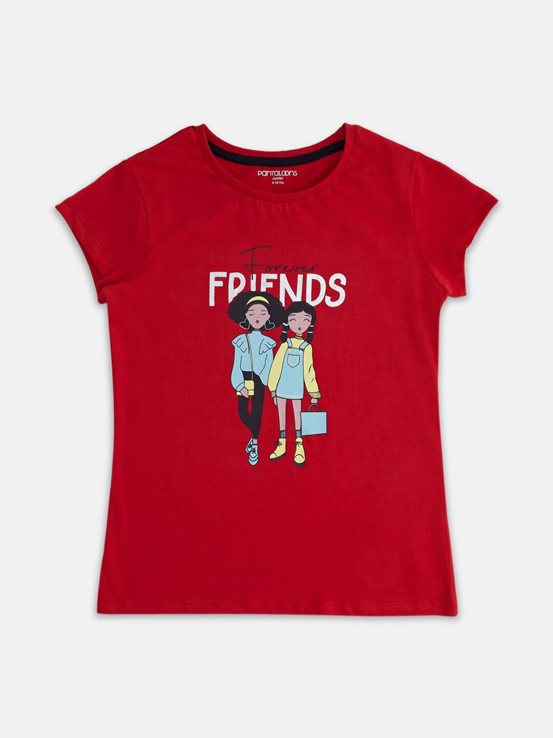 

Pantaloons Junior Girls Printed Cotton T-shirt, Red
