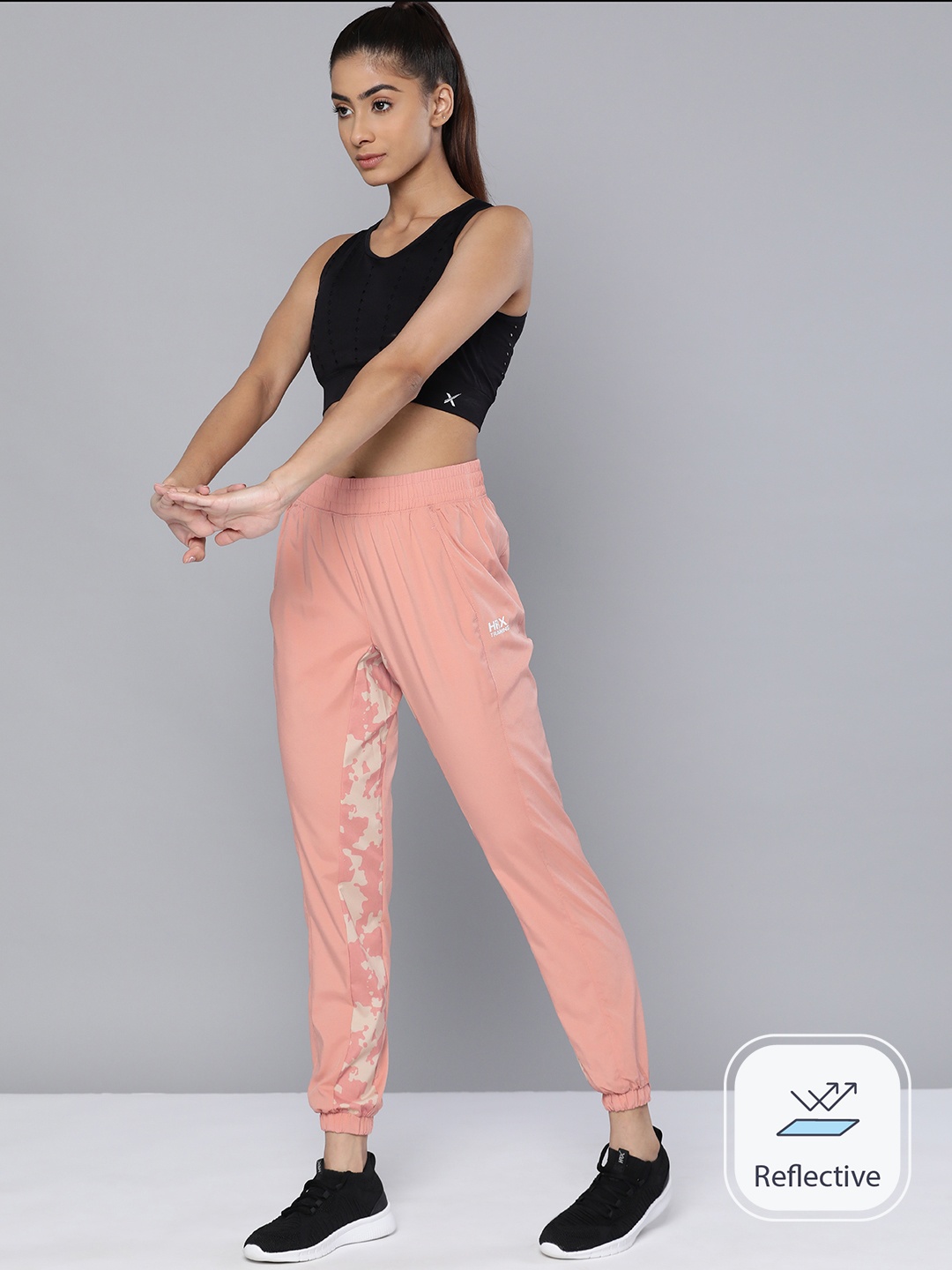 

HRX by Hrithik Roshan Women Camouflage Print Training Track Pants, Pink