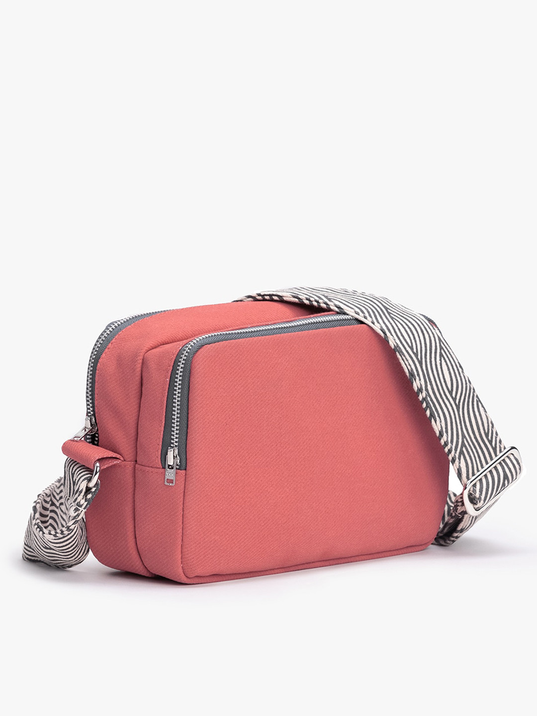 

EcoRight Geometric Printed Structured Sling Bag, Red