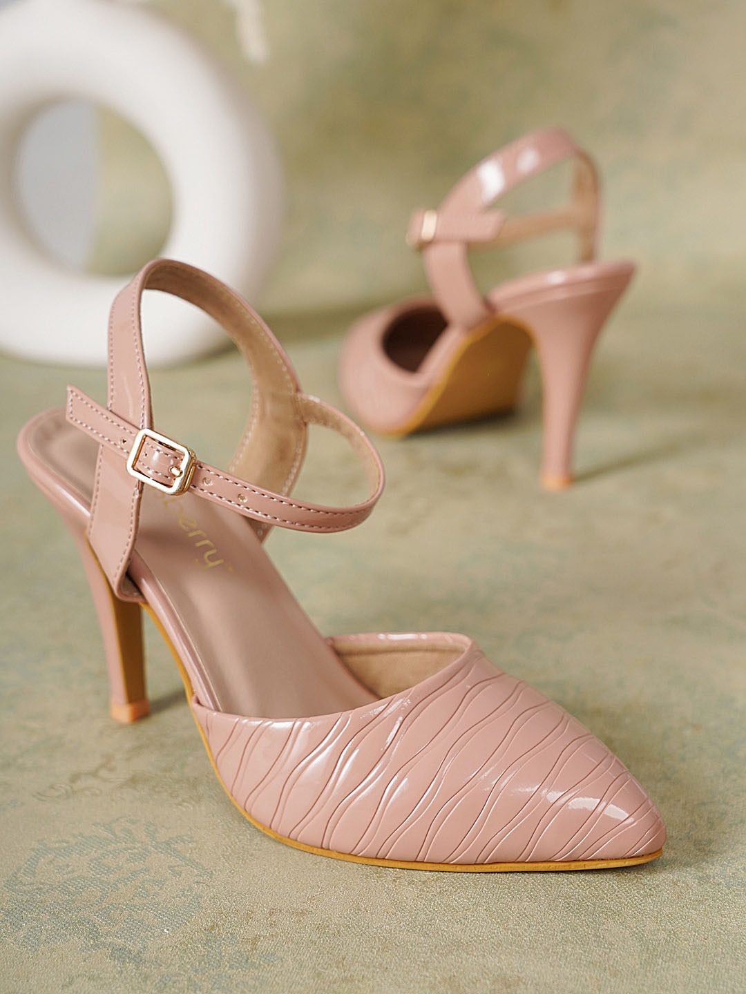 

DressBerry Textured PU Pumps, Nude