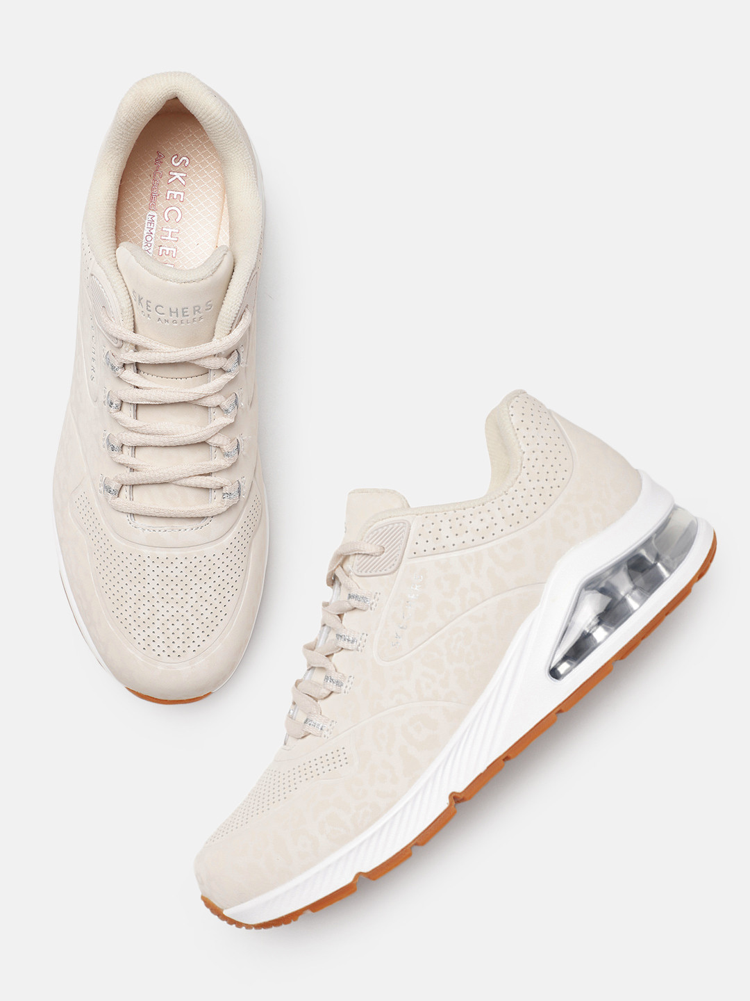 

Skechers UNO 2 - IN-KAT-NEATO Leopard Print Sneakers, Off white