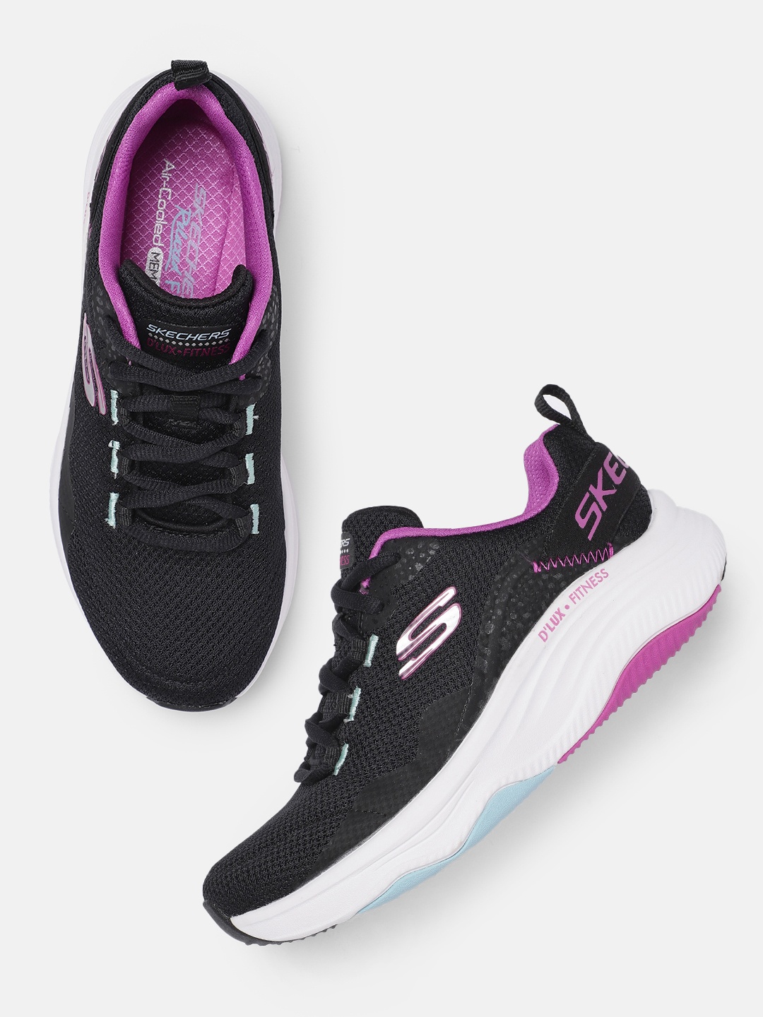 

Skechers Women D'Lux Fitness Roam Free Sneakers, Black