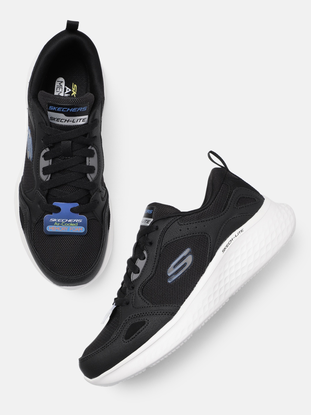 

Skechers Men Air-cooled Memory Foam Sneakers, Black