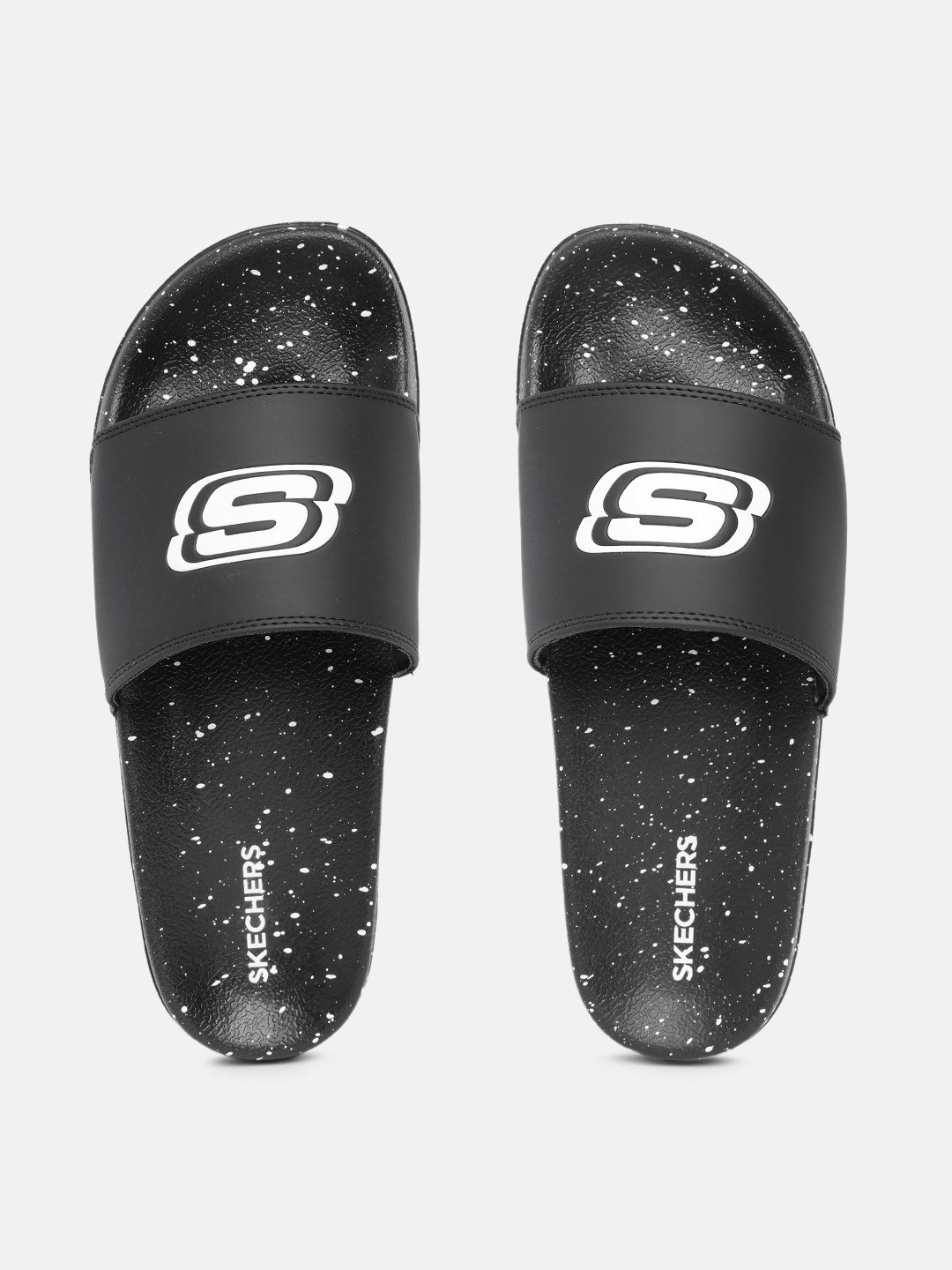 

Skechers Women Side Lines 2 Printed Sliders, Black