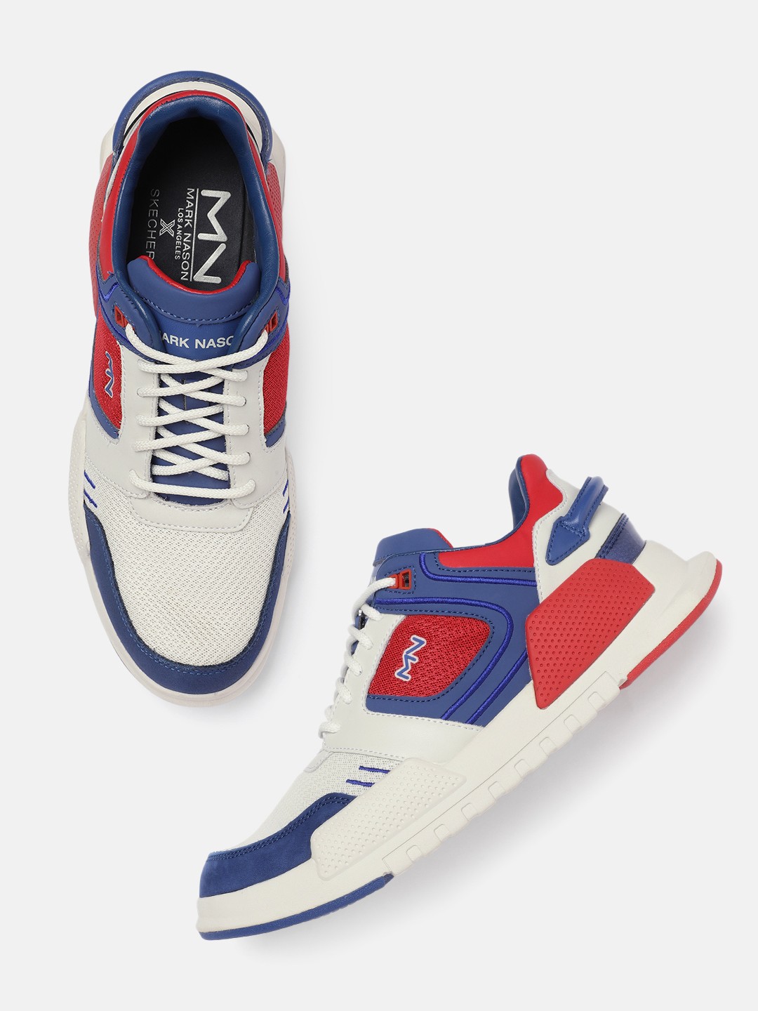 

Skechers Men Mark Nason Los Angeles CITYBLOCK - HATTON Colourblocked Leather Sneakers, White
