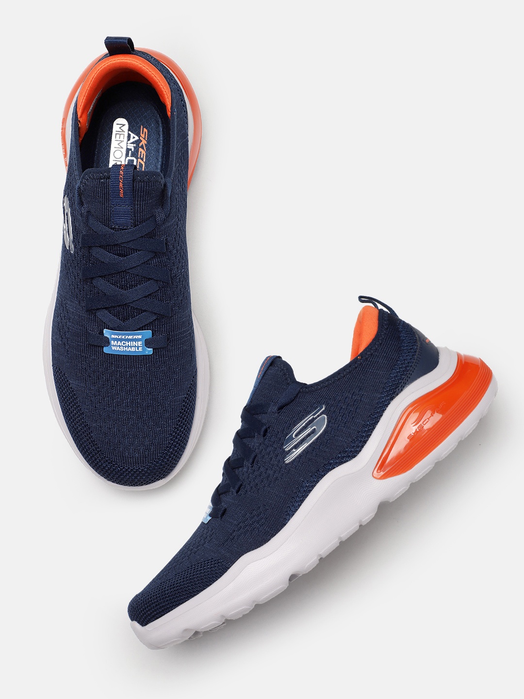 

Skechers Men AIR CUSHIONING Textured Sneakers, Navy blue