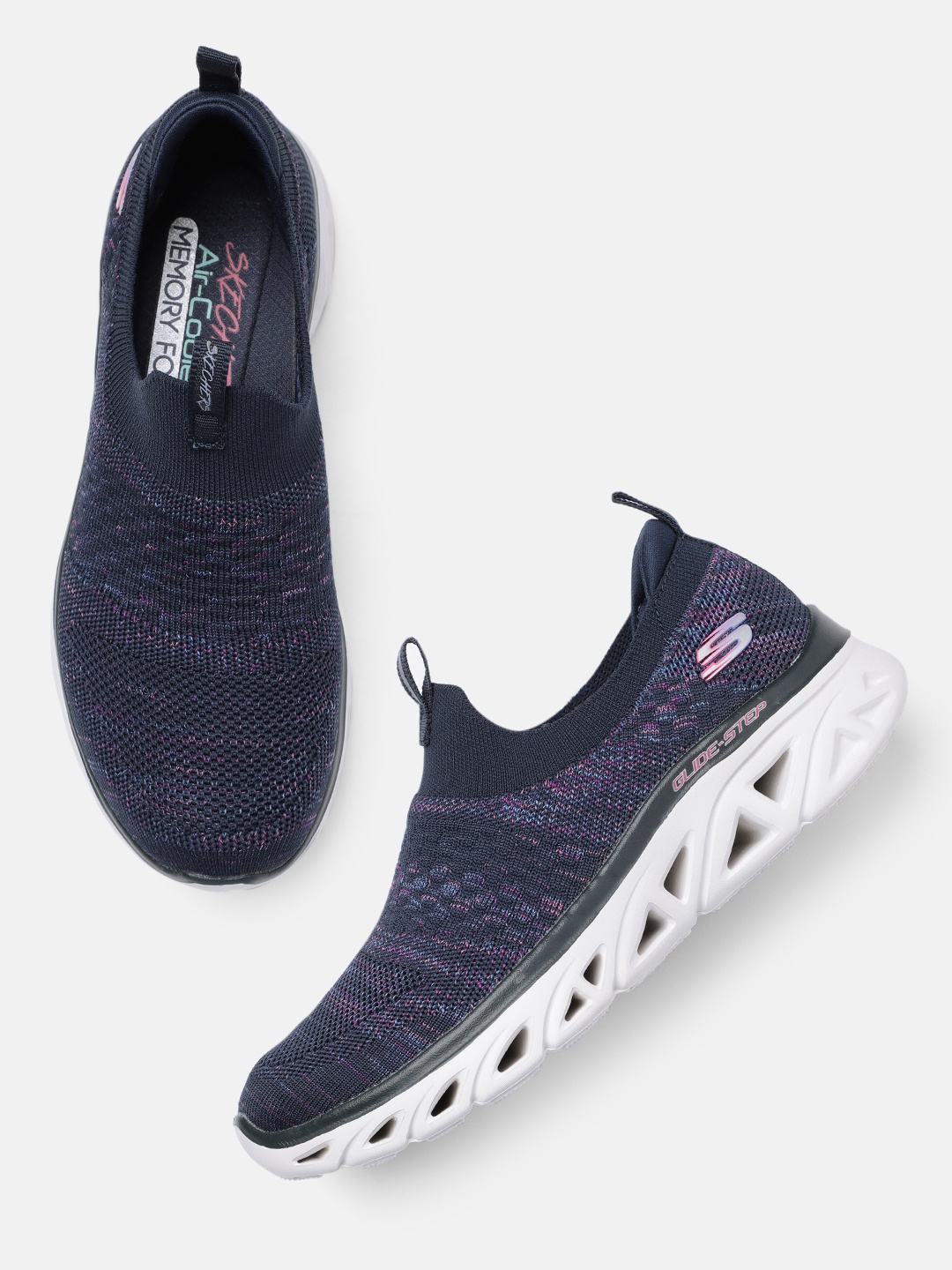 

Skechers Women Air-cooled Memory Foam Slip-On Sneakers, Navy blue