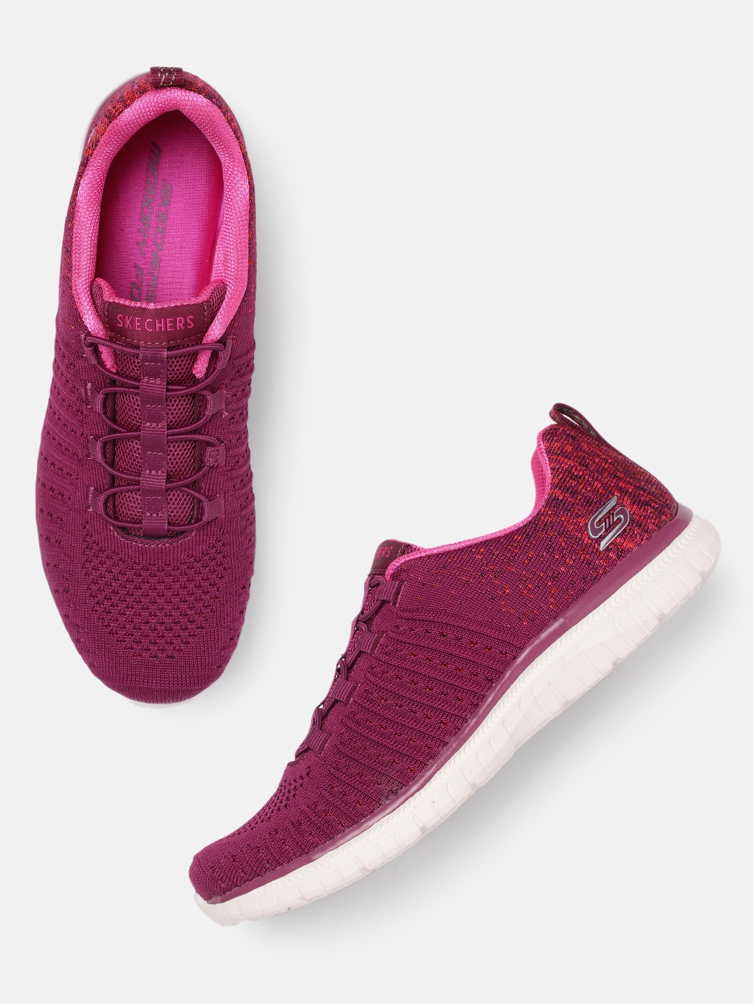 

Skechers Women VIRTUE Textured Slip-On Sneakers, Magenta