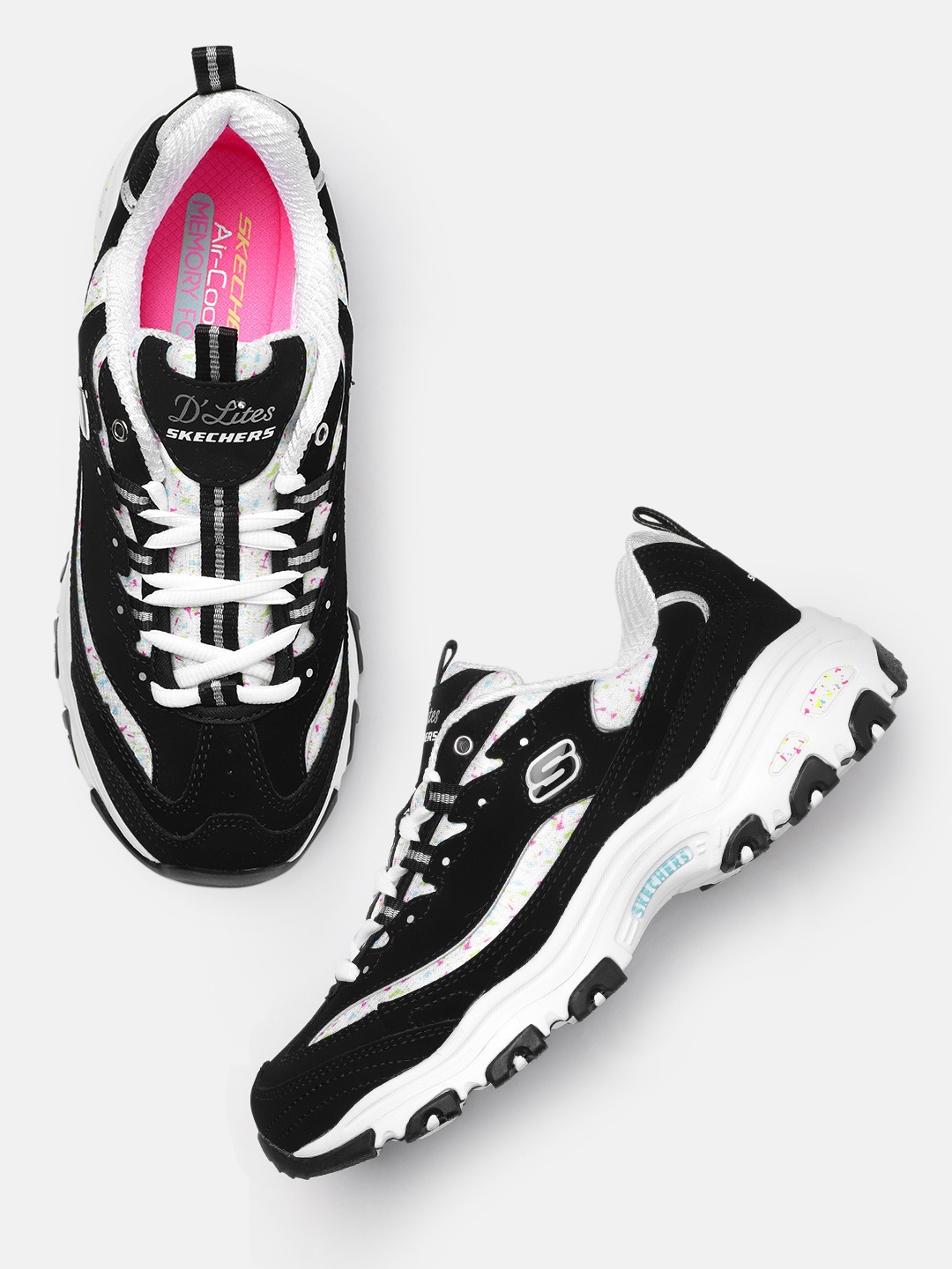 

Skechers Women Black D'LITES-DAZZLING CANVAS Printed Sneakers