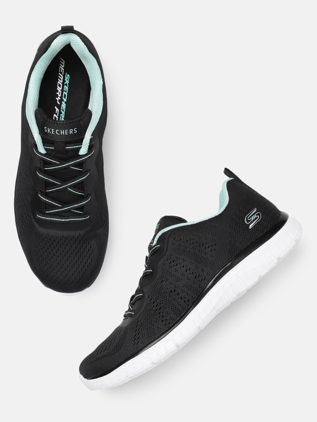 

Skechers Women VIRTUE Textured Slip-On Sneakers, Black