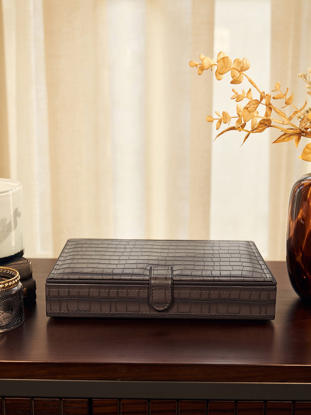 

Pure Home and Living Brown Pattern Jewellery Box