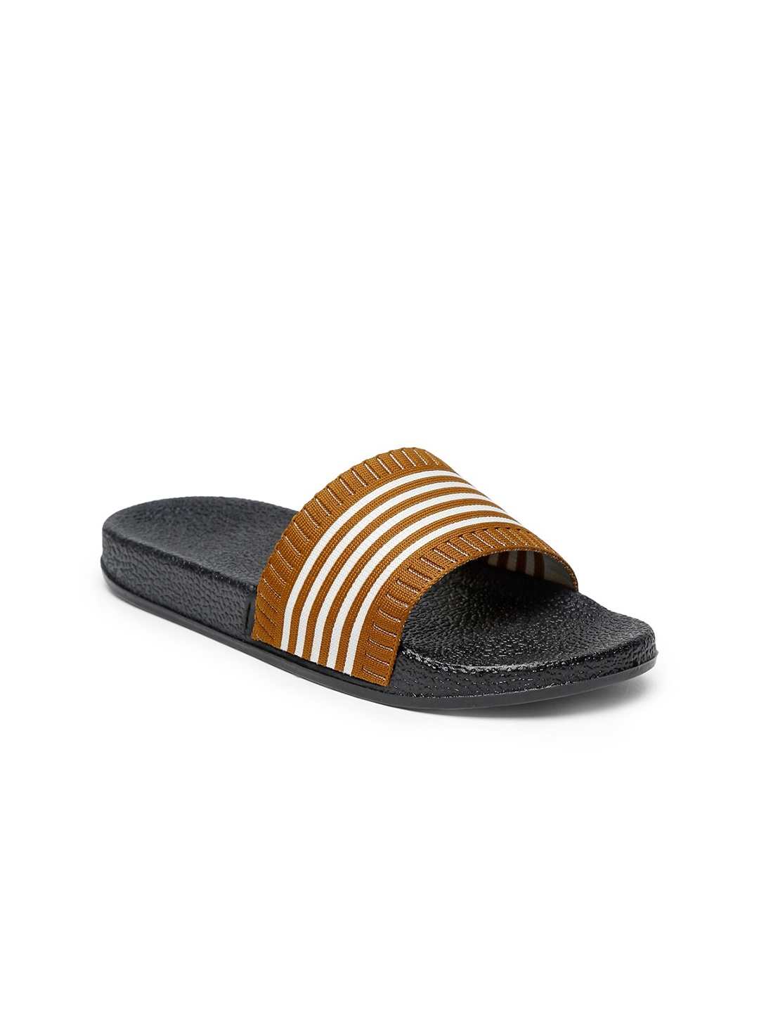 

Misto Women Striped Sliders, Mustard