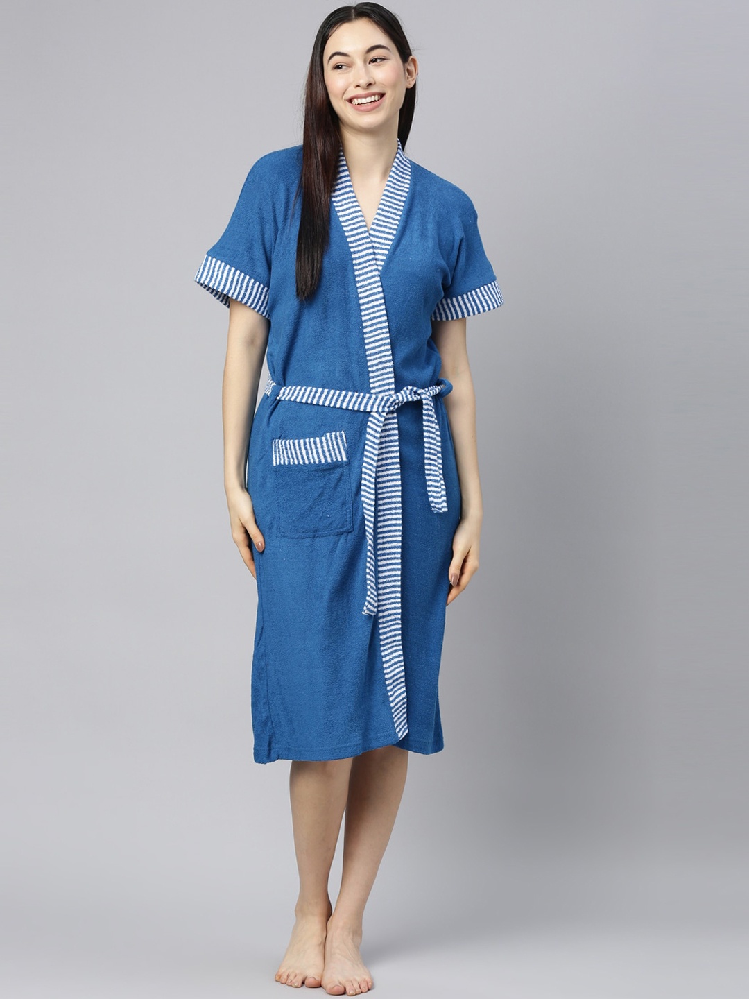 

GOLDSTROMS Women Blue Cotton Bath Robe