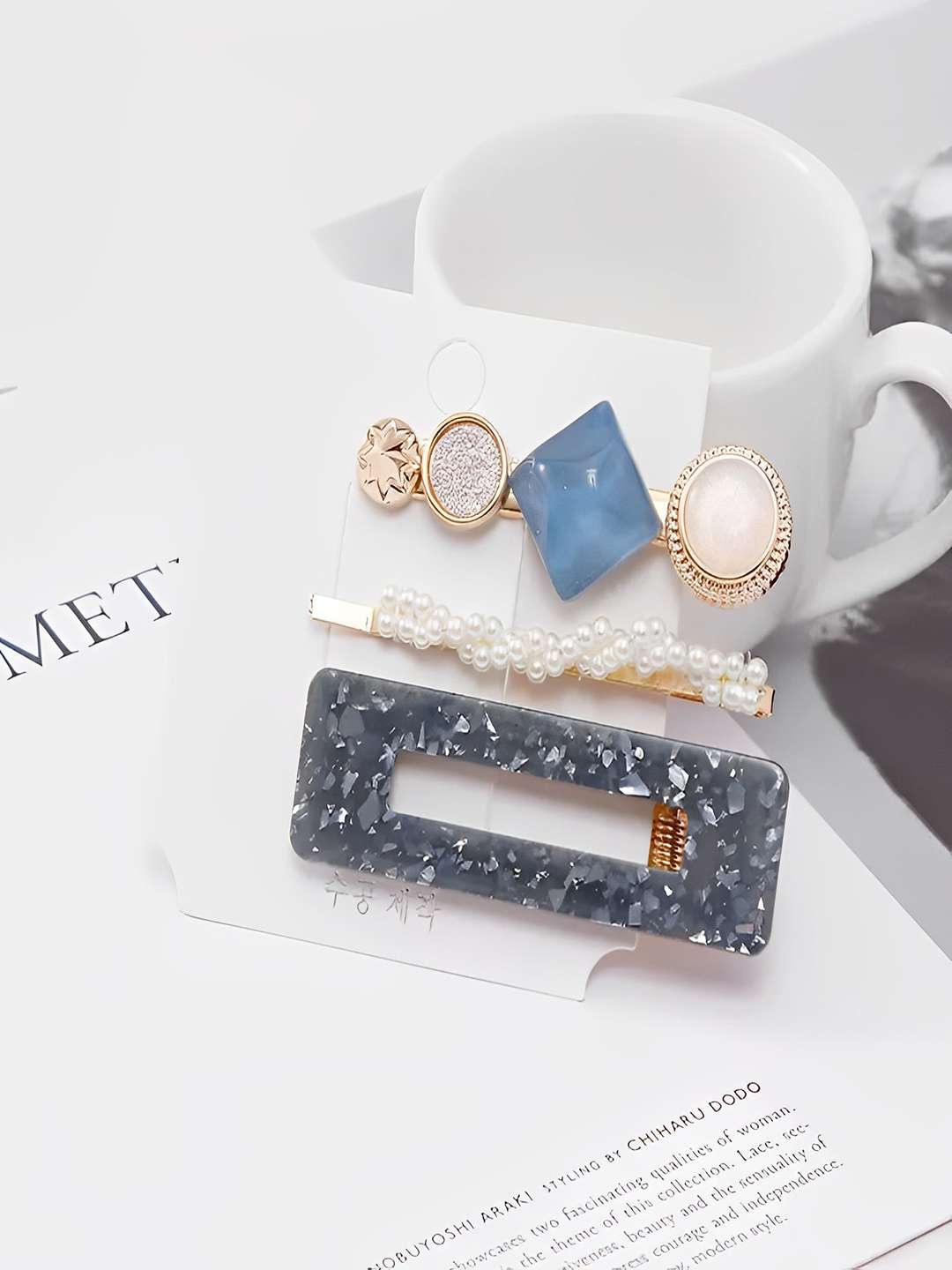 

Pinapes Set of 3 Embellished Bobby Pins, Blue