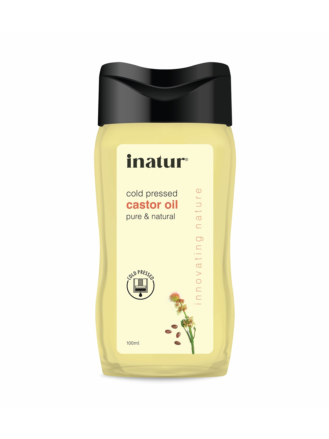 

Inatur Pure & Natural Cold-Pressed Castor Oil - 100ml, Transparent