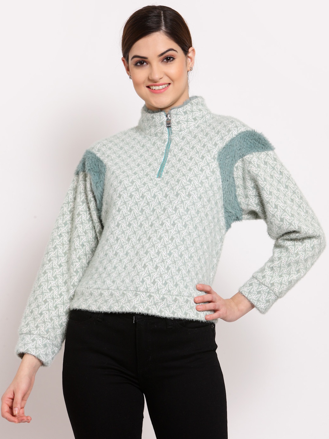 

Juelle Women Printed Pullover, Green