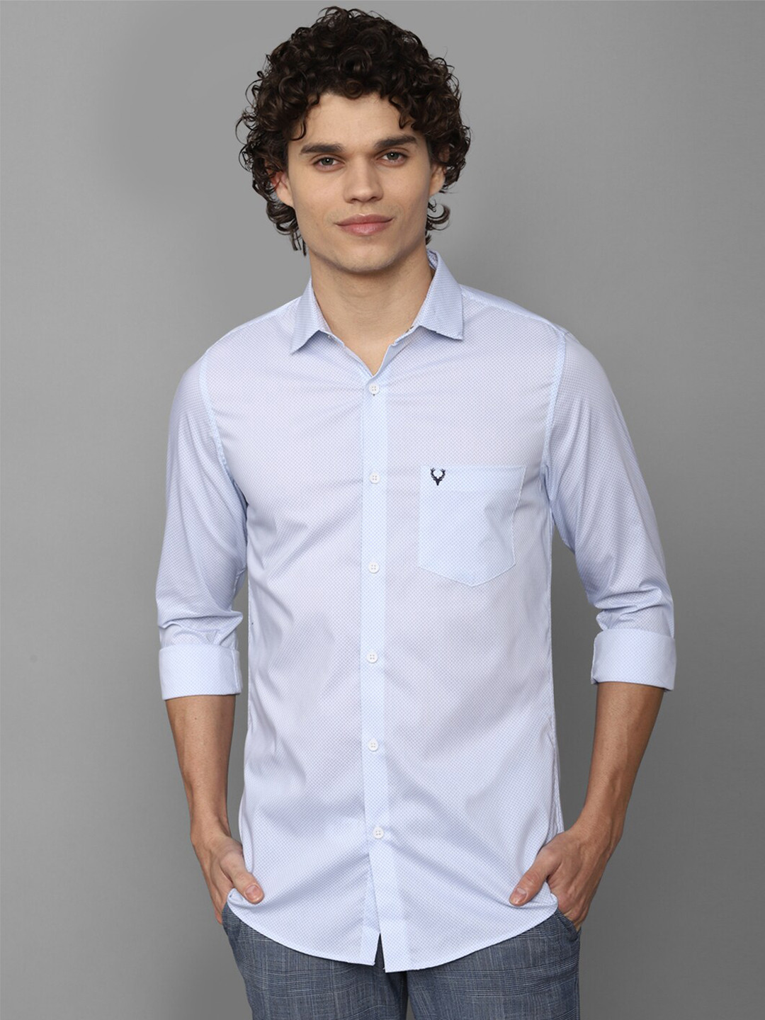 

Allen Solly Men Slim Fit Printed Casual Shirt, Blue