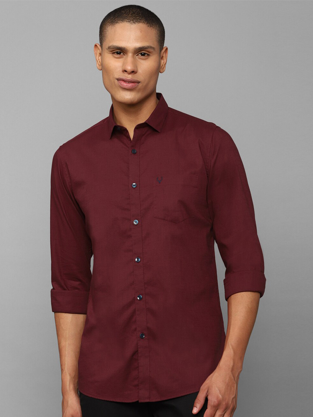 

Allen Solly Men Slim Fit Pure Cotton Casual Shirt, Maroon