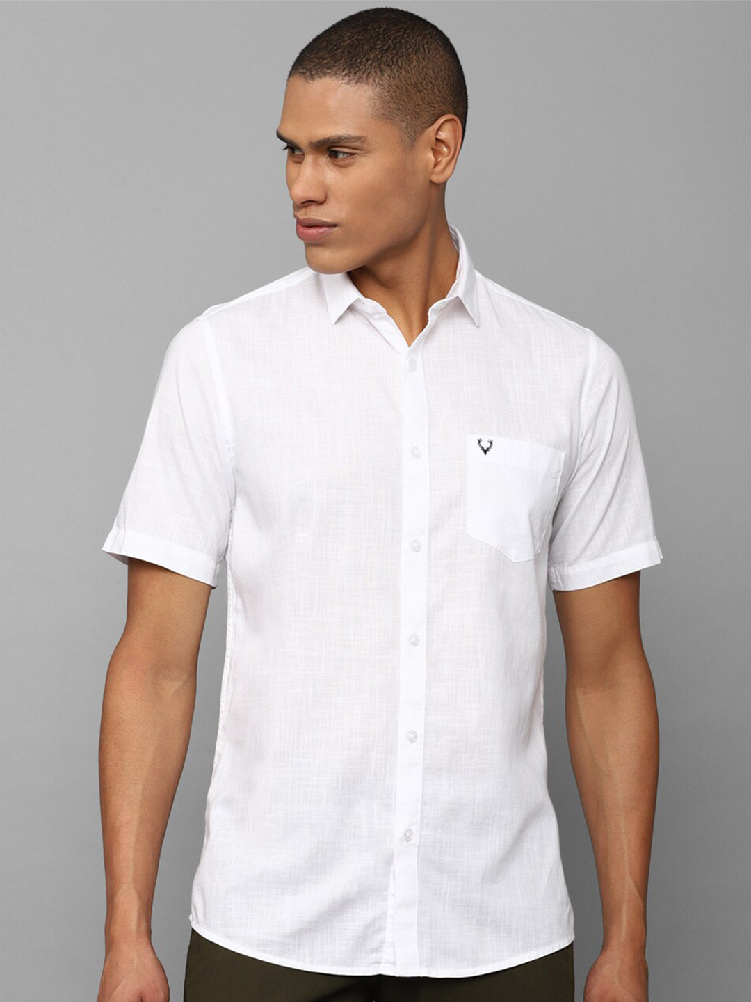 

Allen Solly Men Slim Fit Pure Cotton Casual Shirt, White