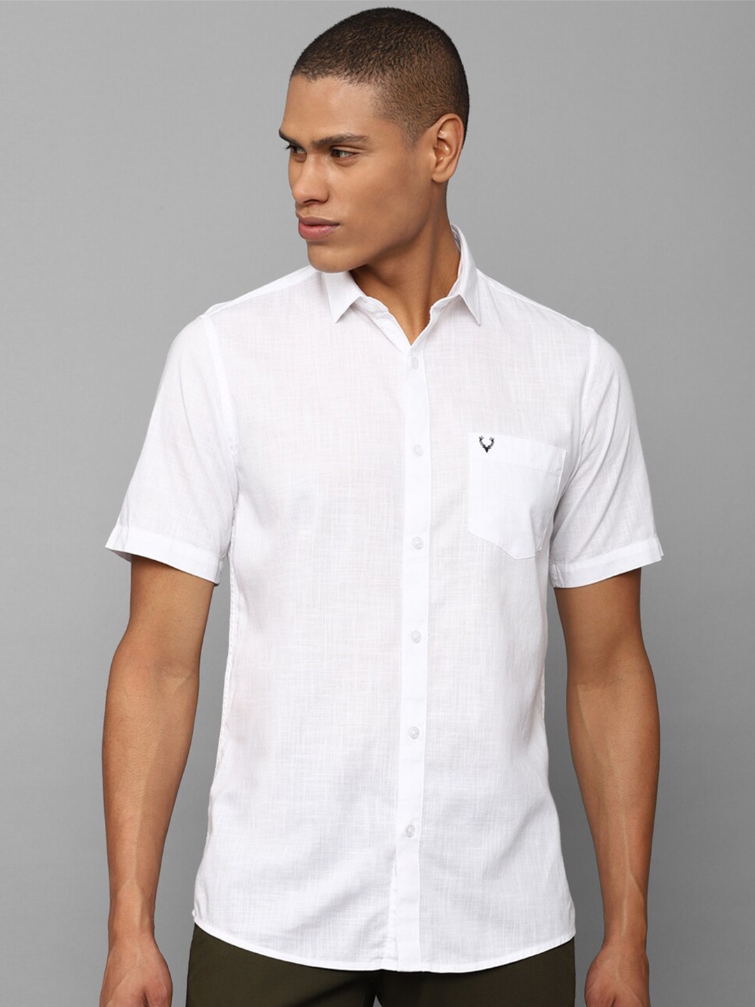 

Allen Solly Men Slim Fit Pure Cotton Casual Shirt, White