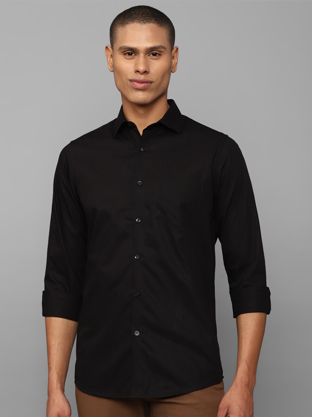 

Allen Solly Men Slim Fit Pure Cotton Casual Shirt, Black