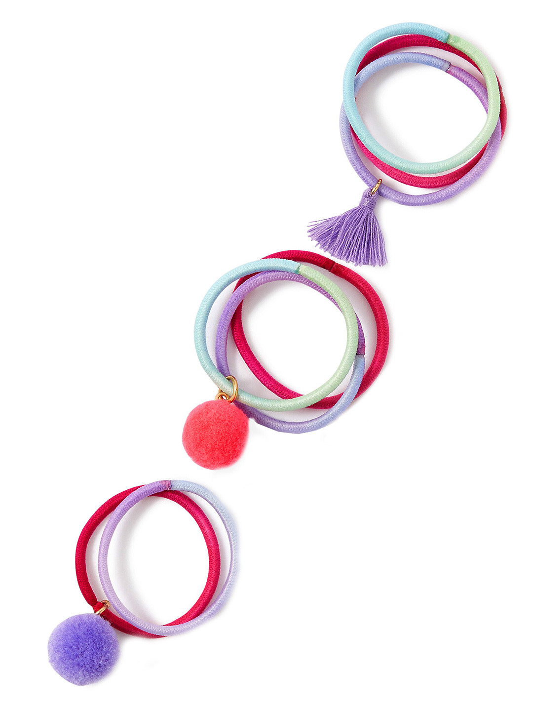

Accessorize Girls Set of 3 Ponytail Holders, Red