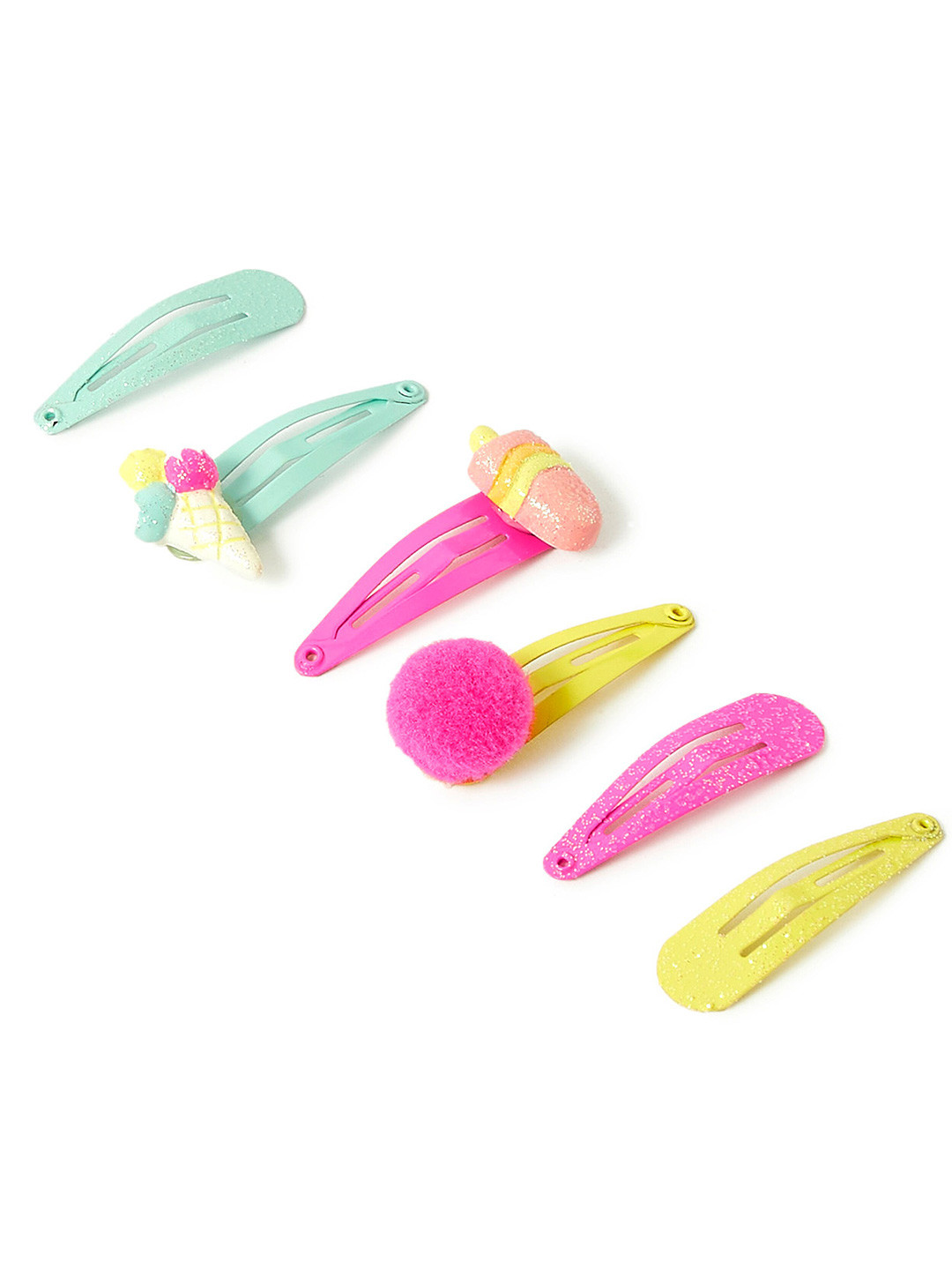

Accessorize Girls Set of 6 Tic Tac Hair Clips, Pink